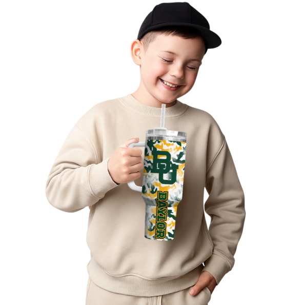 personalized baylor bears camo mashup green white curved tumbler latest model.webp