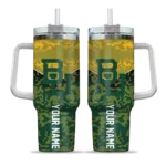 personalized baylor bears chevron stripe green curved tumbler best selling.webp