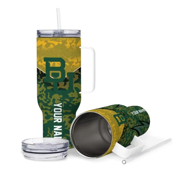 personalized baylor bears chevron stripe green curved tumbler high quality.webp