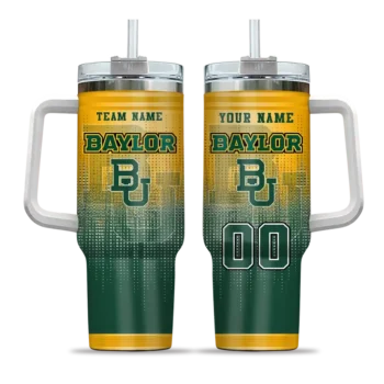 personalized baylor bears gradient dots green curved tumbler best selling.webp