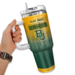 personalized baylor bears gradient dots green curved tumbler best selling.webp