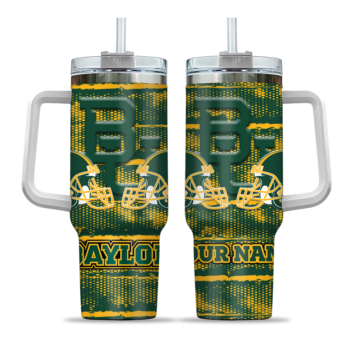 personalized baylor bears honey streaks green curved tumbler best selling.webp