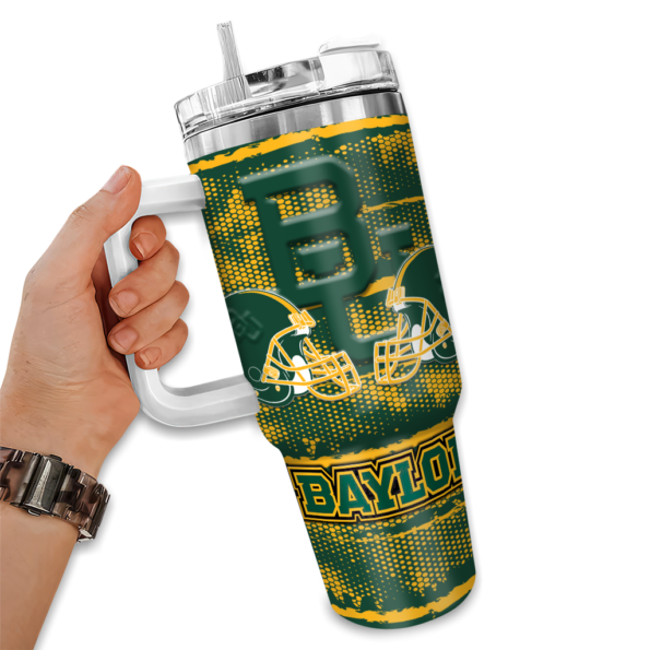 personalized baylor bears honey streaks green curved tumbler fashion forward.webp