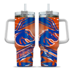 personalized boise state broncos abstract paths orange curved tumbler best selling.webp