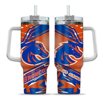 personalized boise state broncos abstract paths orange curved tumbler best selling.webp