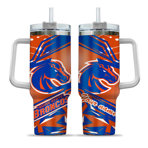 personalized boise state broncos abstract paths orange curved tumbler best selling.webp