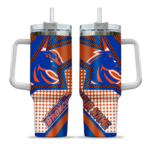 personalized boise state broncos arrow burst orange curved tumbler best selling.webp