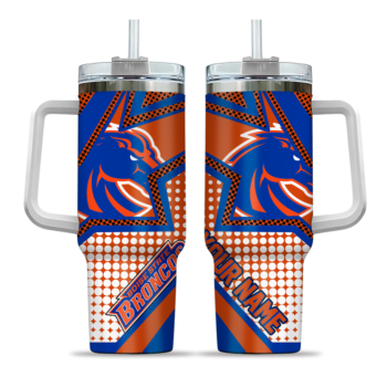 personalized boise state broncos arrow burst orange curved tumbler best selling.webp