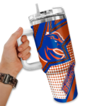 personalized boise state broncos arrow burst orange curved tumbler best selling.webp