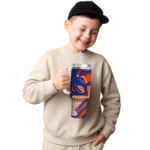 personalized boise state broncos arrow burst orange curved tumbler best selling.webp