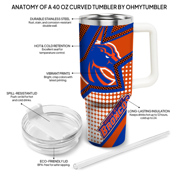 personalized boise state broncos arrow burst orange curved tumbler new arrival.webp