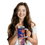personalized boise state broncos arrow burst orange curved tumbler best selling.webp