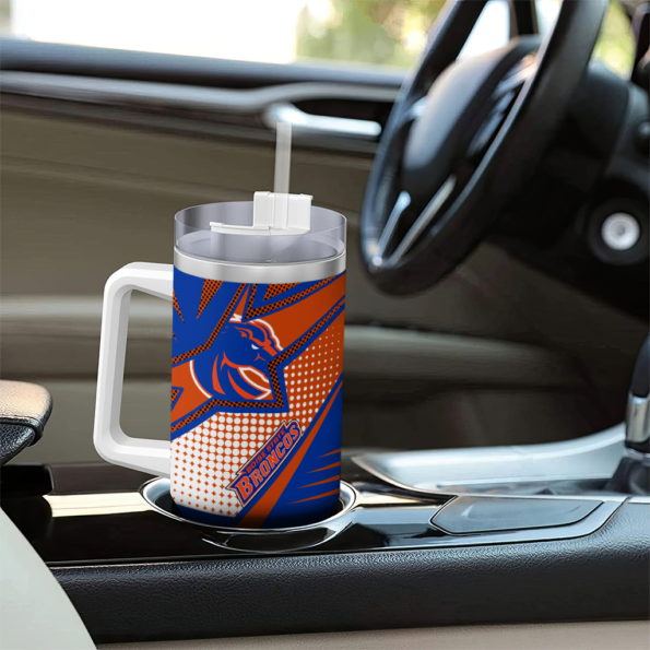 personalized boise state broncos arrow burst orange curved tumbler trendy.webp