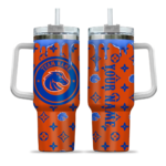 personalized boise state broncos bullseye drips orange curved tumbler best selling.webp