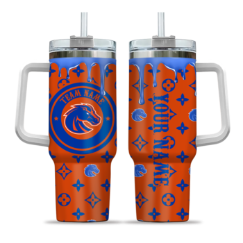 personalized boise state broncos bullseye drips orange curved tumbler best selling.webp