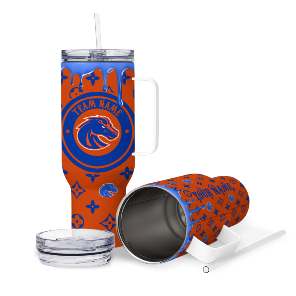 personalized boise state broncos bullseye drips orange curved tumbler high quality.webp
