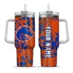personalized boise state broncos burst swirl orange curved tumbler best selling.webp