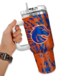 personalized boise state broncos burst swirl orange curved tumbler best selling.webp
