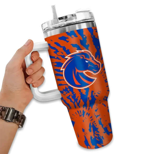 personalized boise state broncos burst swirl orange curved tumbler fashion forward.webp