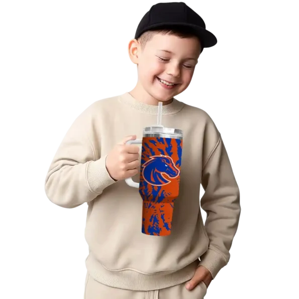 personalized boise state broncos burst swirl orange curved tumbler latest model.webp