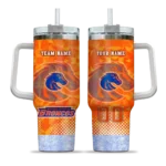 personalized boise state broncos geometric prism orange curved tumbler best selling.webp