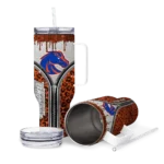 personalized boise state broncos leopard zipper orange curved tumbler best selling.webp