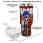 personalized boise state broncos leopard zipper orange curved tumbler best selling.webp