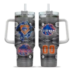 personalized boise state broncos superman shield orange gray curved tumbler best selling.webp
