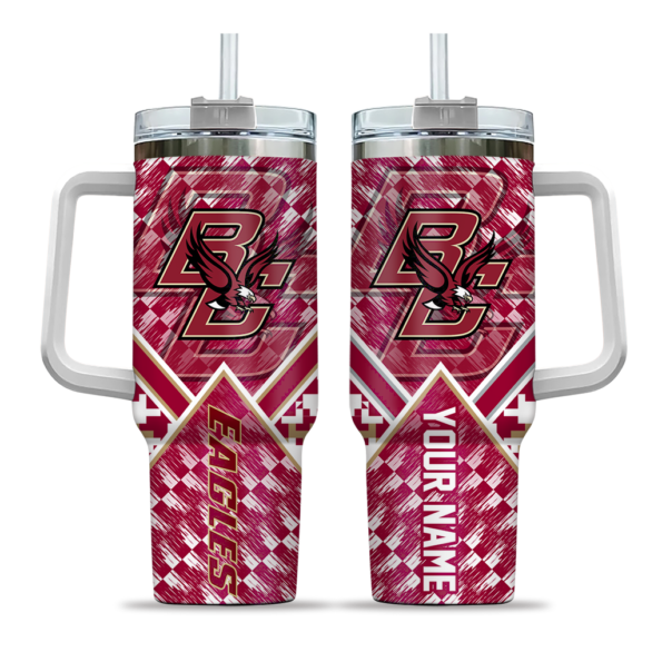 personalized boston college eagles chevron angle maroon curved tumbler best selling.webp