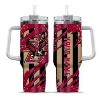 personalized boston college eagles claw cut maroon black curved tumbler best selling.webp