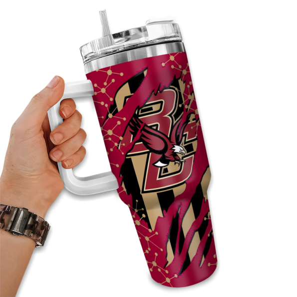personalized boston college eagles claw cut maroon black curved tumbler fashion forward.webp