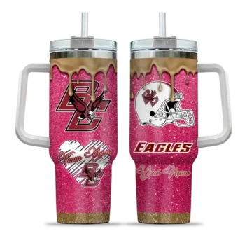 personalized boston college eagles heart helmet motif maroon curved tumbler best selling.webp