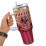personalized boston college eagles hex texture maroon curved tumbler best selling.webp