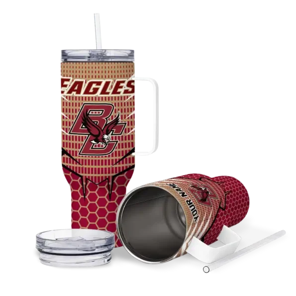 personalized boston college eagles hex texture maroon curved tumbler high quality.webp