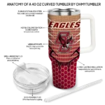 personalized boston college eagles hex texture maroon curved tumbler best selling.webp
