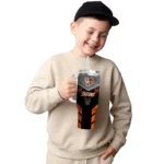personalized bowling green falcons arrow armor orange black curved tumbler best selling.webp