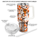 personalized bowling green falcons camo mashup orange white curved tumbler best selling.webp