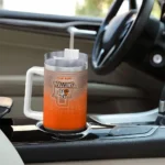 personalized bowling green falcons gradient dots orange curved tumbler best selling.webp