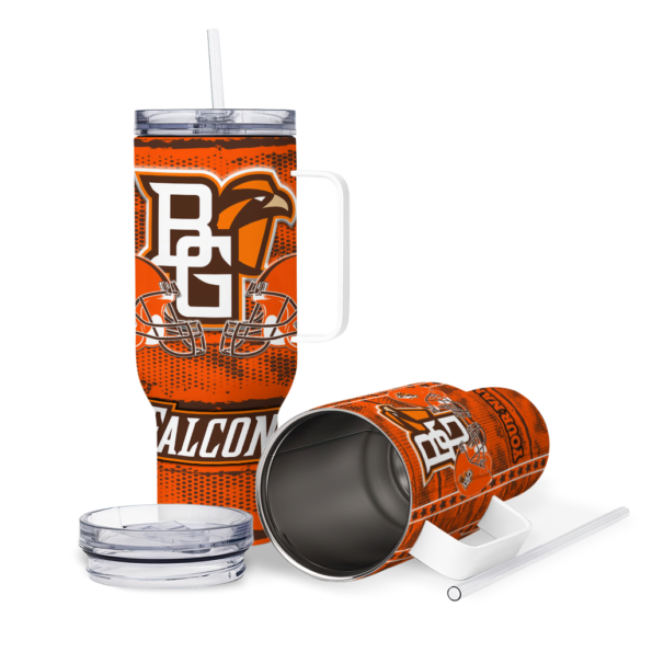 personalized bowling green falcons honey streaks orange curved tumbler high quality.webp