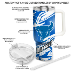 personalized buffalo bulls abstract paths royal blue curved tumbler best selling.webp