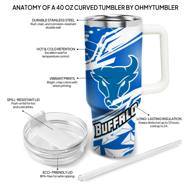personalized buffalo bulls abstract paths royal blue curved tumbler new arrival.webp