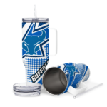 personalized buffalo bulls arrow burst royal blue curved tumbler best selling.webp