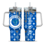 personalized buffalo bulls bullseye drips royal blue curved tumbler best selling.webp