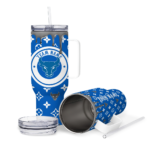 personalized buffalo bulls bullseye drips royal blue curved tumbler best selling.webp