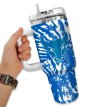 personalized buffalo bulls burst swirl royal blue curved tumbler best selling.webp