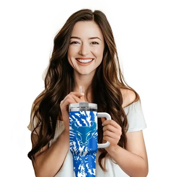 personalized buffalo bulls burst swirl royal blue curved tumbler premium grade.webp