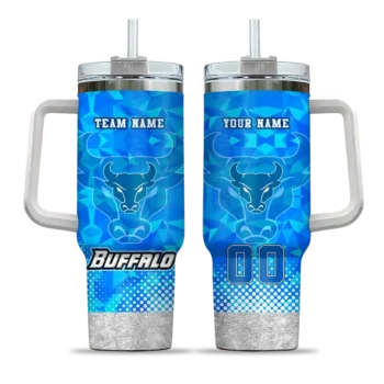 personalized buffalo bulls geometric prism royal blue curved tumbler best selling.webp