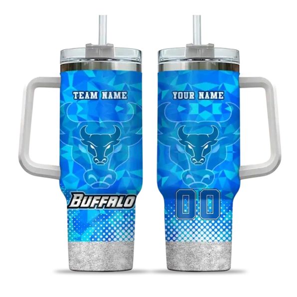 personalized buffalo bulls geometric prism royal blue curved tumbler best selling.webp