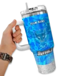 personalized buffalo bulls geometric prism royal blue curved tumbler best selling.webp