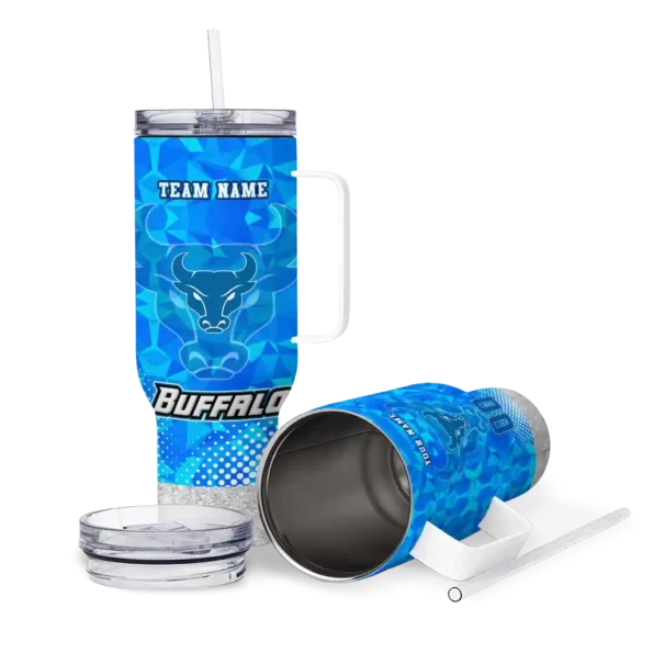 personalized buffalo bulls geometric prism royal blue curved tumbler high quality.webp